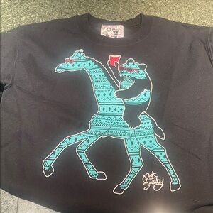 Black and Teal Graphic Sweatshirt  Riot Society Size Small